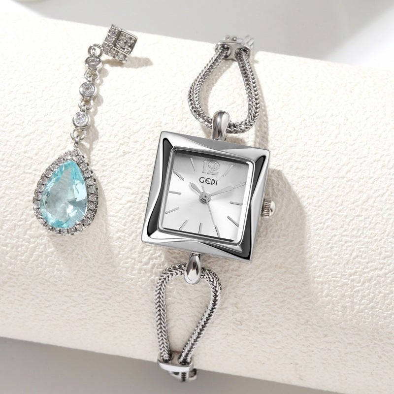 \Square Plate Alloy Bracelet Watch Antique Style