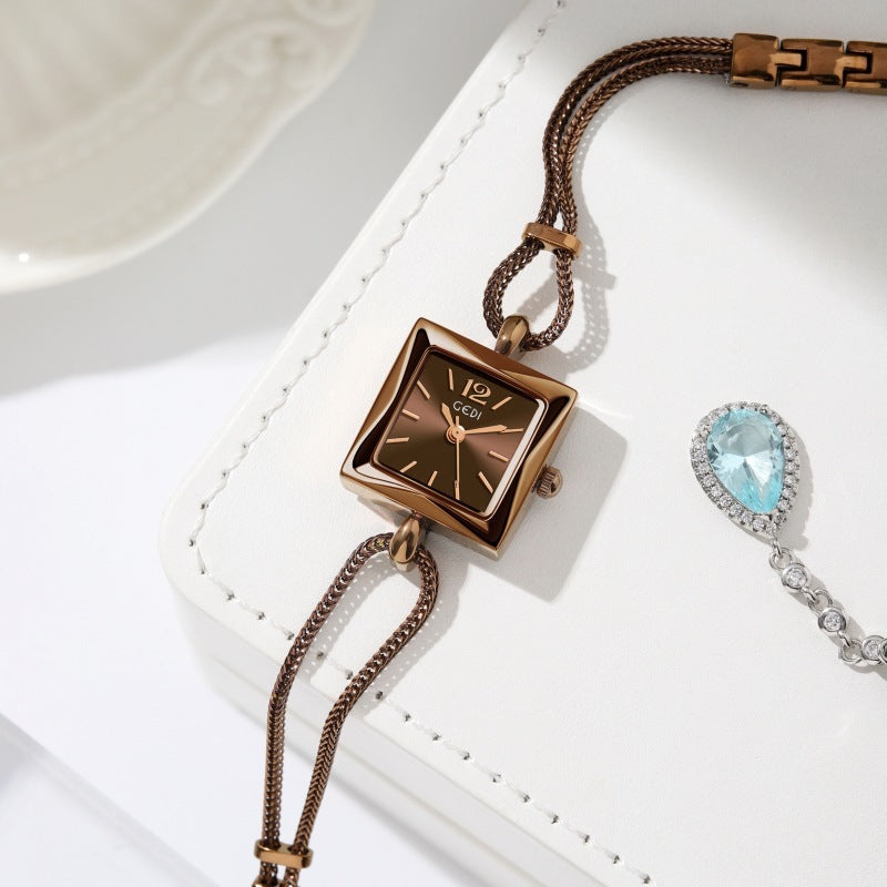 \Square Plate Alloy Bracelet Watch Antique Style