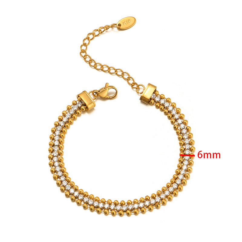 Stainless Steel Chain Zircon Female
