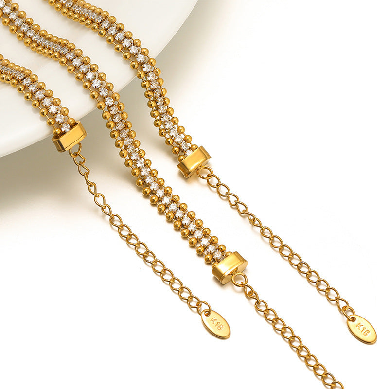 Stainless Steel Chain Zircon Female