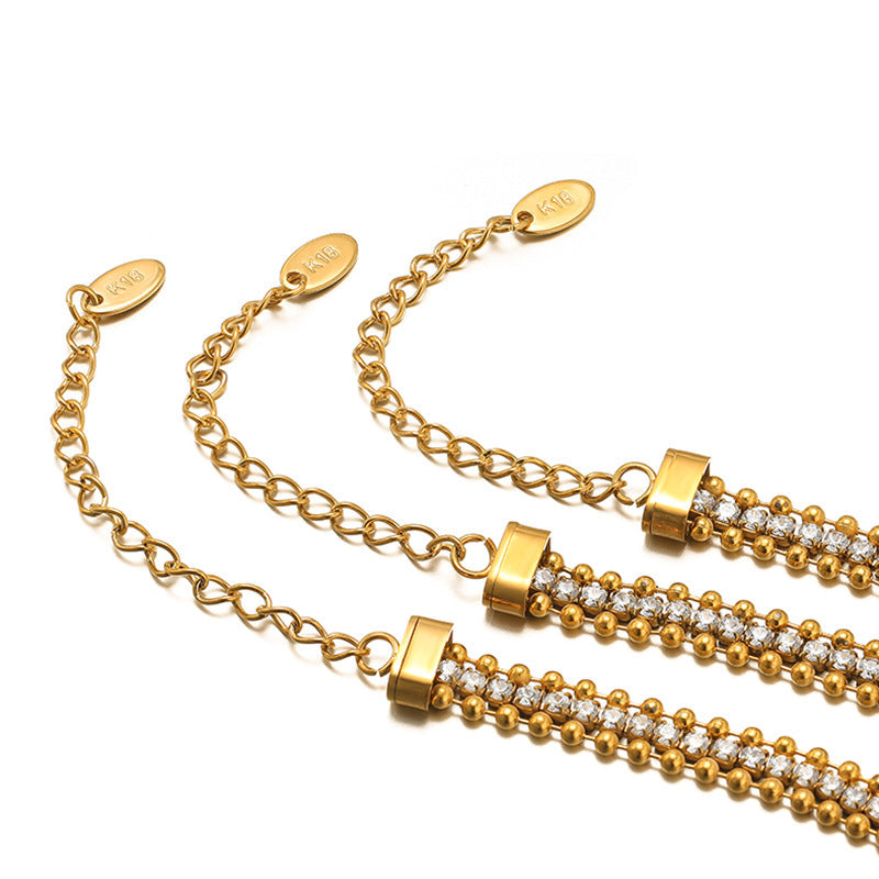 Stainless Steel Chain Zircon Female