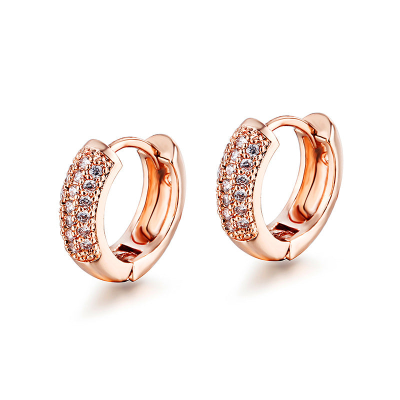 18K Gold Plating Diamond Men's European And American Simple Diamond Earrings