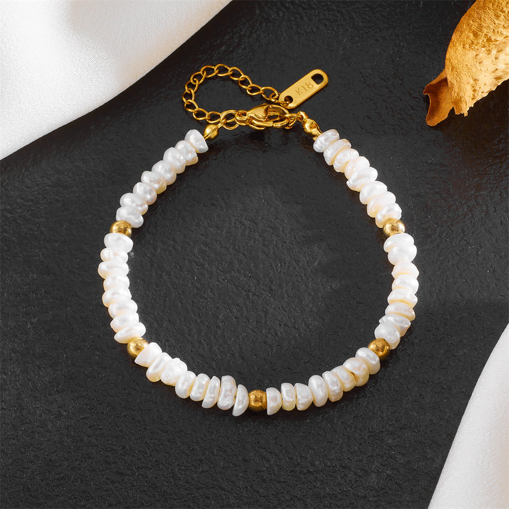 High-end Fashion Baroque Natural Freshwater Pearl Bracelet